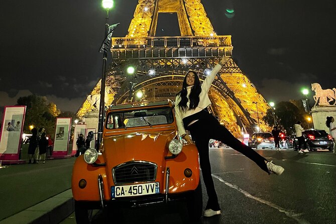 2-hour Private Night Ride in a Citroën 2CV in Paris - The Eiffel Tower finale and the 10-minute photo stop