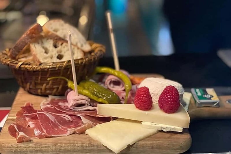 Bordeaux Night Walk ending with Wine and cheese Tasting - The tasting: French charcuterie, cheese, or Lebanese mezze
