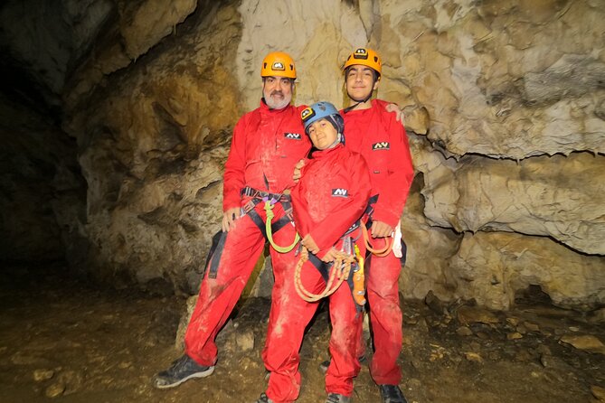Caving - half day in Ardeche - Abseiling into the cave
