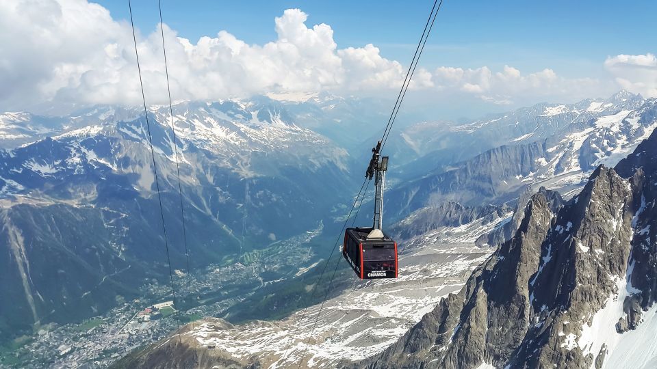 Chamonix & Mont Blanc Scenic Glass-Roof Bus Tour from Geneva - Aiguille du Midi: the cable car to the 12,605-foot viewpoint