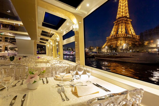 Dinner Cruise Prestige Check-out from the Eiffel Tower - Glass-roof seating and window upgrades: what actually changes your view