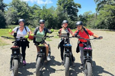 Explore the forests of Haut Languedoc on an electric scooter - Following GPS through shaded woodland