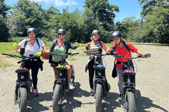 Explore the forests of Haut Languedoc on an electric scooter - Following GPS through shaded woodland