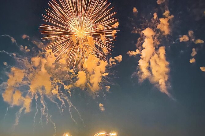 Fireworks at Sea - Cannes - The Lérin Islands at dusk