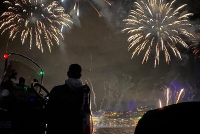 Fireworks at Sea - Cannes - Leaving Cannes at 8:30 pm