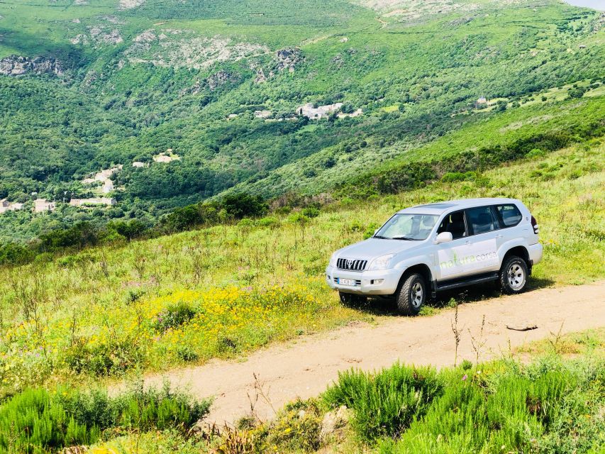 From Calvi: 4x4 Day Tour Mountain & Agriates' Saleccia Beach - Morning viewpoint focus: pan views starting from the Calvi area