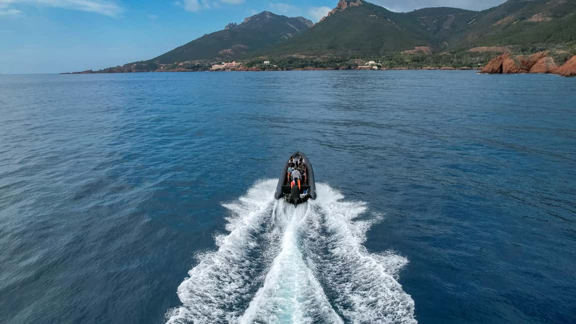 From Cannes: Essential Calanques de l'Estérel Sea Excursion - Black Tenders comfort: 12-seat intimacy and stable-feeling seating