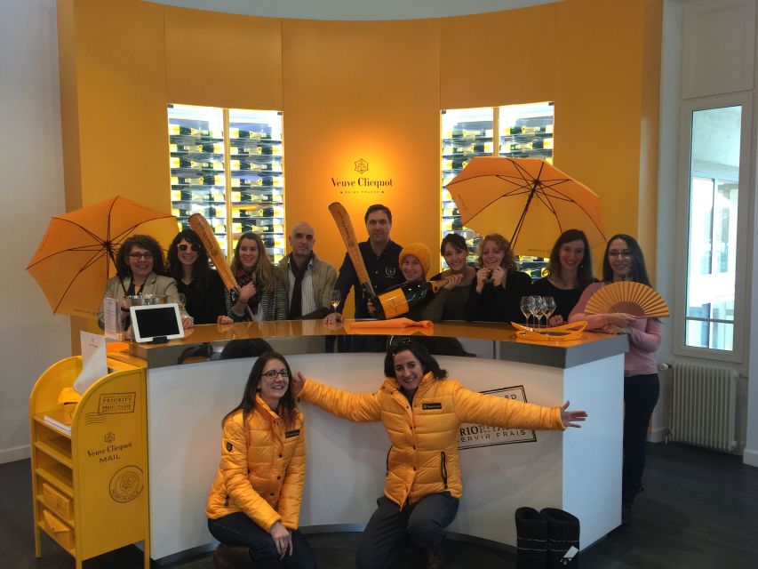 From Reims: Day Trip to Veuve Clicquot Family Grower & Lunch - The Veuve Clicquot Visitors Center: 4 glasses with a real tour
