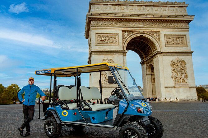 Golf Cart in Paris - Private Guided City Tour - Pickup Included - Getting the city story in English, with real-world photo help