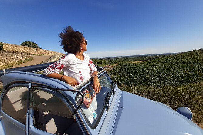 Half-day guided tour on the Burgundy wine Route in a classic car - Meursault winery stop: cellar visit plus 5 wines