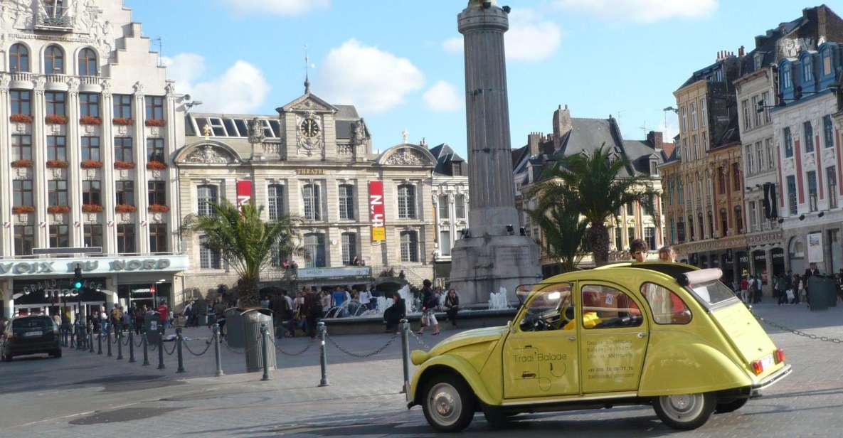 Lille Driving Tour by Convertible Citroen 2CV - Place Rihour check-in and getting comfortable in the car