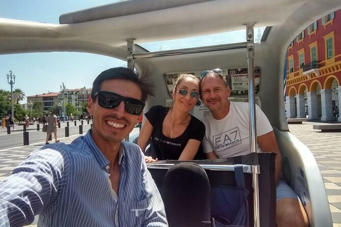 Nice: private guided Tour by electric taxi bike - French Riviera Tour: #ILOVENICE Views, Old Nice Lanes, and Promenade Stops