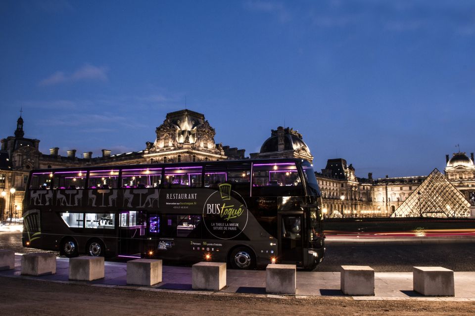 Paris: Cultural Night Bus Tour with Dinner On Board - Your Table Experience: Meal, Champagne, and the On-Board Feel