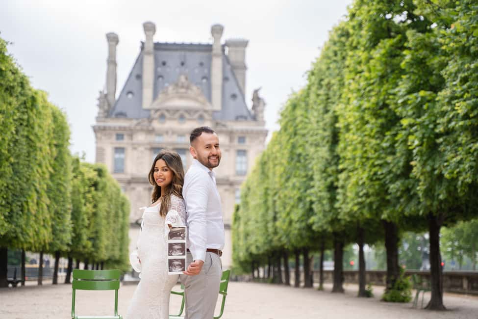 Paris: Louvre photoshoot or Seine bridges Eiffel Tower walk - Route choices: Pont Alexandre, Louvre (Tuileries), or Notre Dame