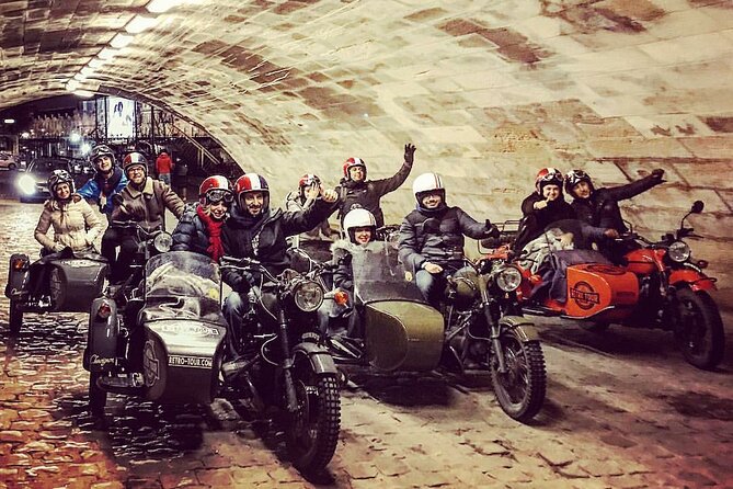 Paris Vintage Tour by Night on a Sidecar with Champagne - Pickup point, sidecar seating, and how the 2 hours usually flow