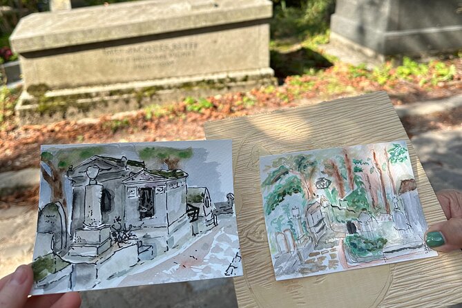 Père Lachaise Cemetery Art: Watercolor Postcard Workshop in Paris - Producing a One-of-a-Kind Postcard You Can Send or Keep
