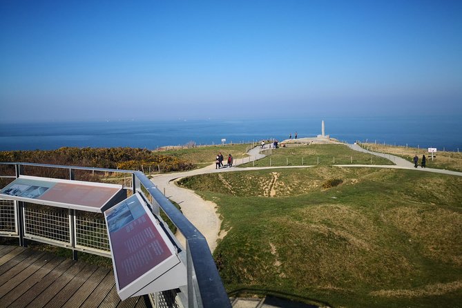 Pointe du Hoc,Omaha Beach, American Cemetery - Day trip from Paris to Normandy - National Guard Monument at WN72: small stop, big meaning
