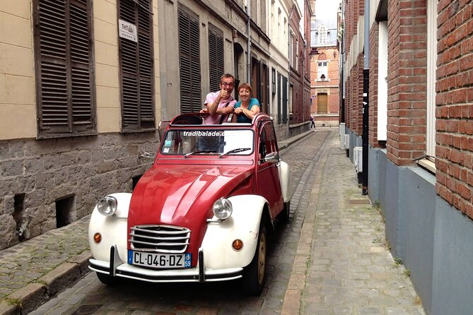 Private Lille Tour by Classic Convertible 2CV with Champagne - Champagne break and guide time: making 75 minutes feel long