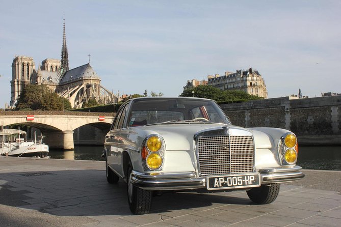 Private Paris guided Tour by classic 1970 Mercedes S Class - Gare de Lyon and Paris by train