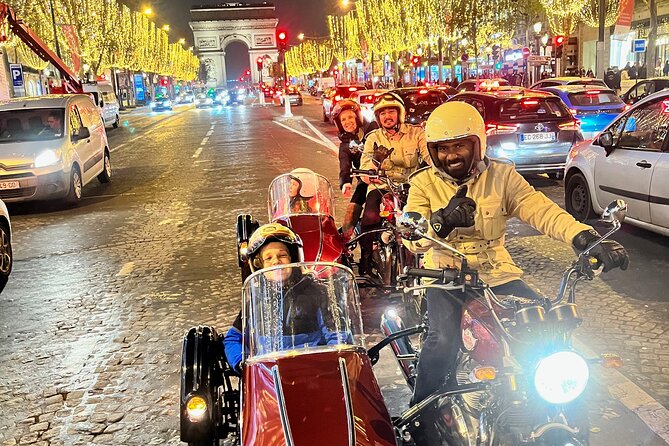 Private Sidecar Tour of Paris at Night with drinks - The Eiffel Tower finish with wine or cider