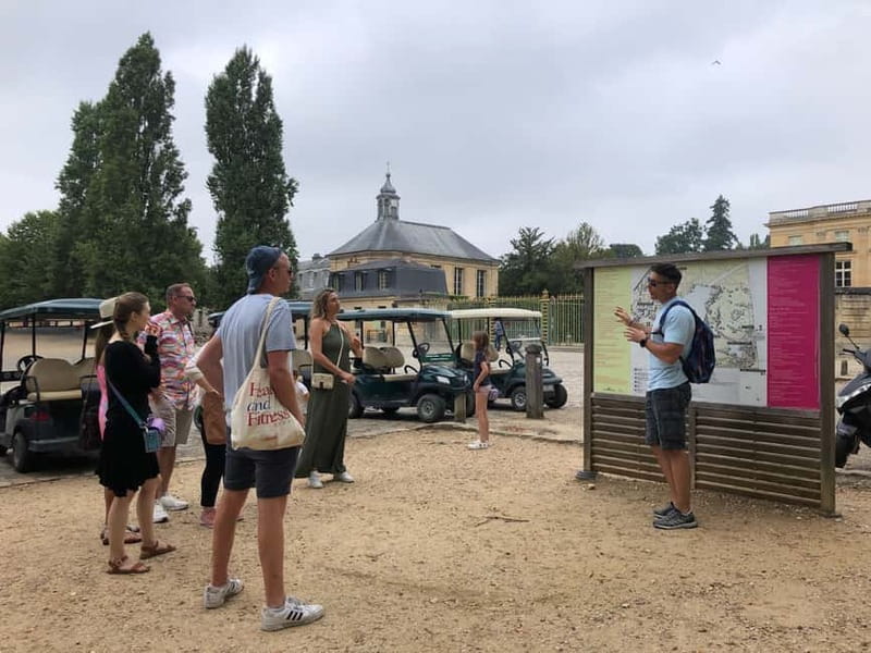 Versailles: Golfcarts & Bikes Guided Tour, Hamlet+Fountains - Palace timing: guided gardens, then calm-ish Palace entry